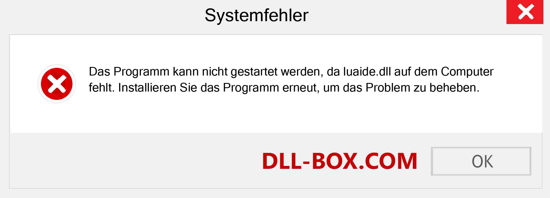 luaide.dll-Datei fehlt?. Download für Windows 7, 8, 10 - Fix luaide dll Missing Error unter Windows, Fotos, Bildern